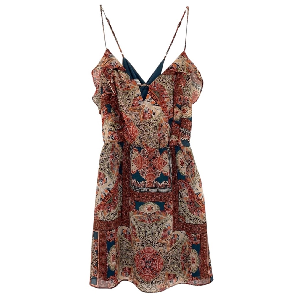 BCBGeneration Paisley Hypnosis Ruffle Dress